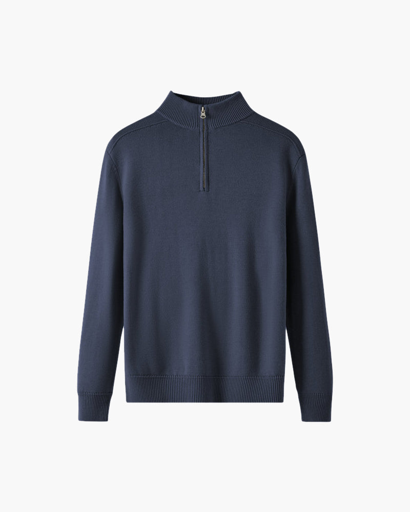 Sweater with Zipper, 100% Merino Wool