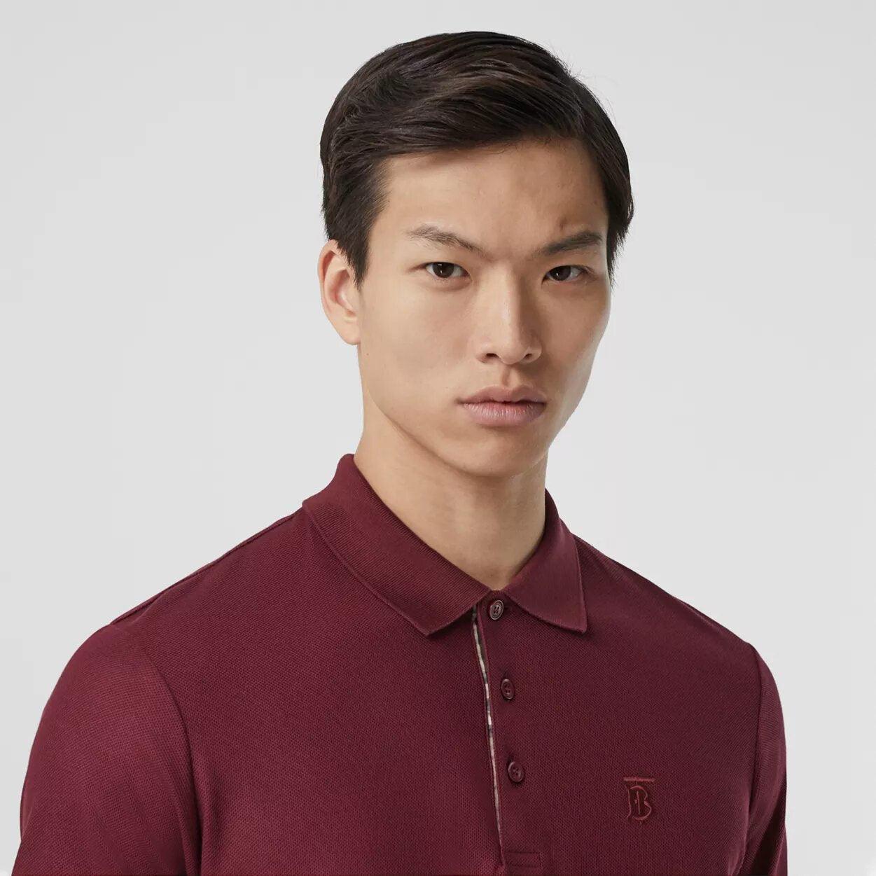 Burberry Polo Piqu¨¦ Monogram Motif Maroon